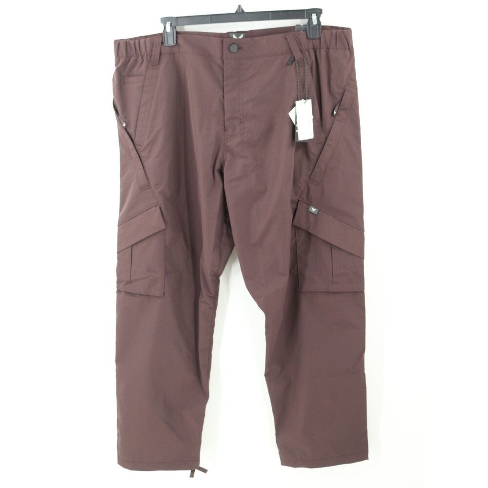 CROSS EYED MOOSE Chocolate Plum Brown Performance Motor Cross Cargo Pants 42